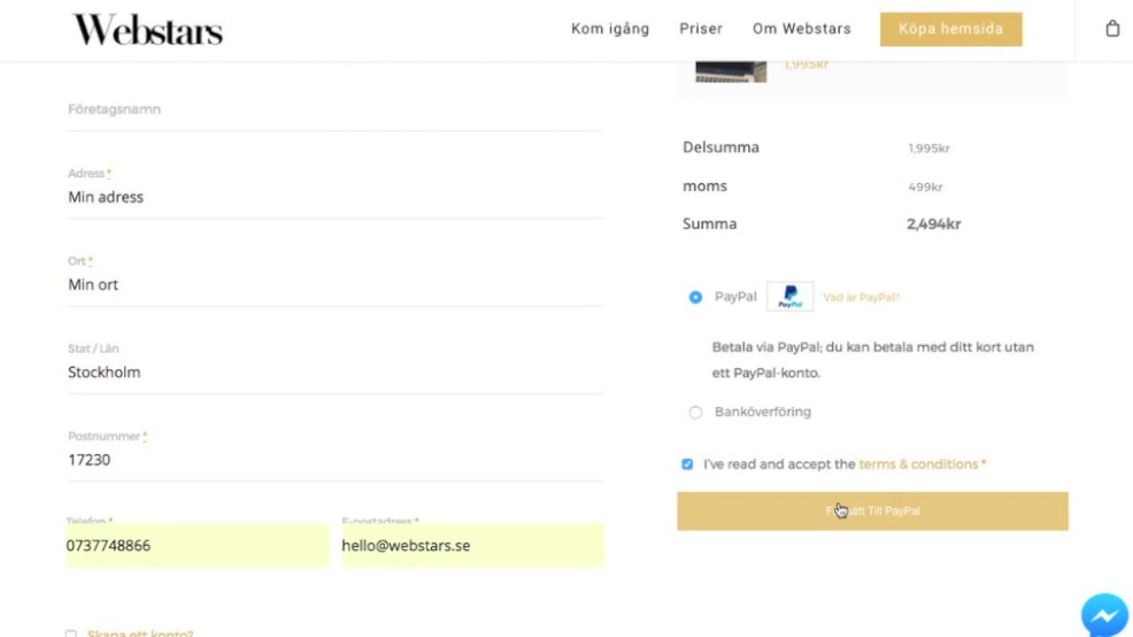 Webstars - Hemsida fast pris