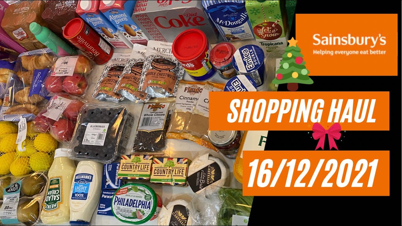 SAINSBURYS online food shopping haul West London, UK, Thursday 16/12