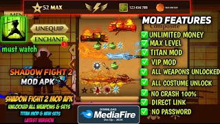 SHADOW FIGHT 2 VIP GOD OF MAGICAL COMPOSITE SWORDS APK/MAX LEVEL/UNLOCKED EVERYTHING/MEDIAFIRE LINK