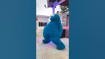 Cookie Monster mascot dancing (not my video)