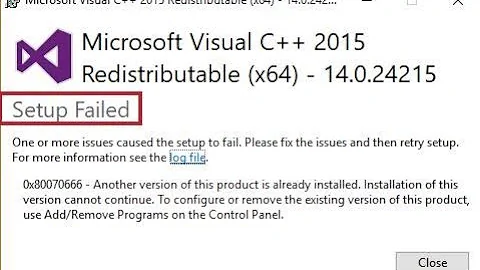 Lỗi Setup Failed khi cài C++ 2015