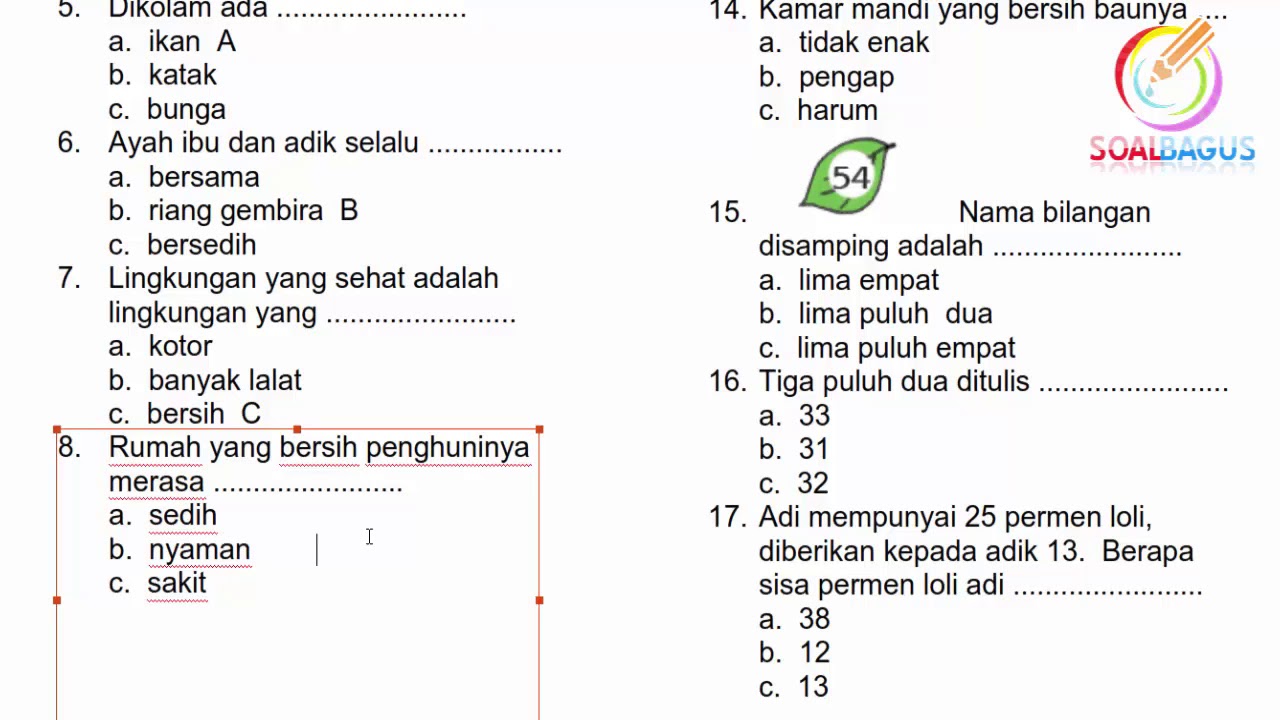 Berikut ini penulis sajikan Soal UlanganYang saya Susun Untuk Pengunjung   SOAL LATIHAN Perguruan Tinggi Swasta KELAS 1 TEMA 6 SUBTEMA 1 SEMESTER 2 YouTube