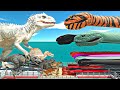 Dinosaurs Bridge Challenge Giant Snake Team Vs Indominus Rex Animal Revolt Battle Simulator 