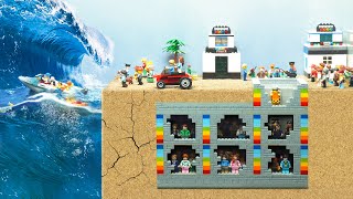Lego Underground Doomsday Bunker VS Tsunami  Tsunami Dam Breach Experiment