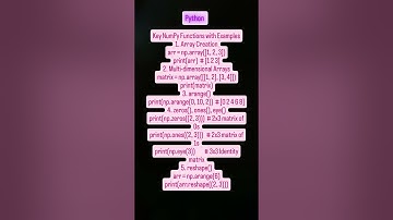 "NumPy Functions 🐍 | Arrays, Matrices & Essential Operations 📊"