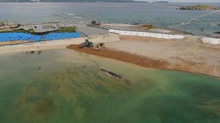 埋め立て面積拡大確認 辺野古、空中から小型無人機で