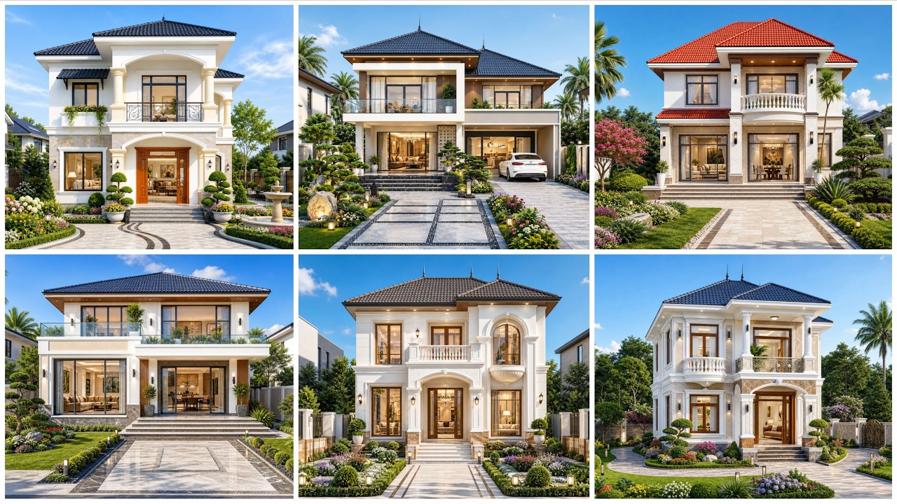 Tổng Hợp 39 Mẫu Biệt Thự 2 Tầng Mái Nhật Diện Tích 120m2- 80m2, Thiết Kế Hiện Đại #bietthu #mainhat