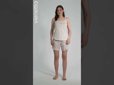 Купить Хлопковый комплект (майка + шорты) VIENETTA 6020153753 в Украина в Lingerie.ua - Одяг для дому та відпочинку, Видео 1