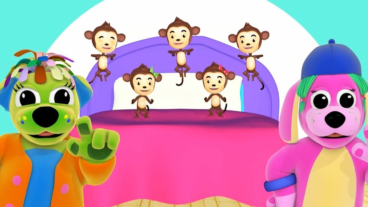Five Little Monkeys | Nursery Rhymes and Kids Songs | Raggs TV - YouTube