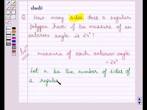 Example Find Number Of Sides Of Polygon Given An Exterior Angle