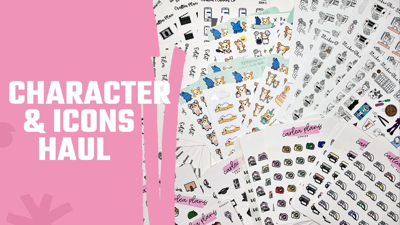 Characters and Icons Sticker Haul // Carlea Plans , Sticker Okie, Craftea Planner Co, Beedoo and Co.
