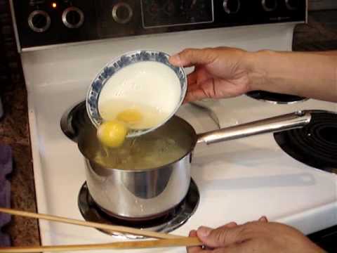 Making instant ramen egg drop soup
