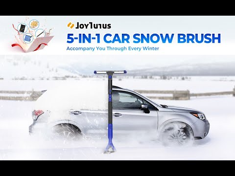 5-in-1 Extendable 21”-47 JOYTUTUS Snow Brush Detachable ABS Car Snow Brush Foam Grip Snow Scraper with Brush No Scratch Ice Scrapers for Car Windshield Snow Broom with Packaging Bag and Glove 