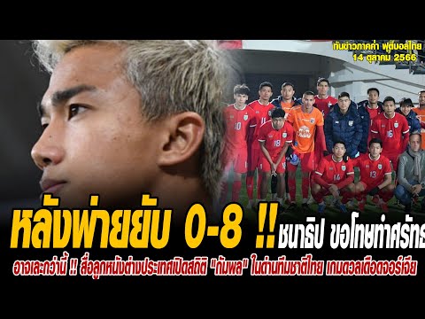 ทันข่าวภาคค่ำ ฟุตบอลไทย 14/10/66 หลังพ่ายยับ 0-8 !! ชนาธิป ขอโทษทำศรัทธาแฟนบอลเป็นแบบนี้