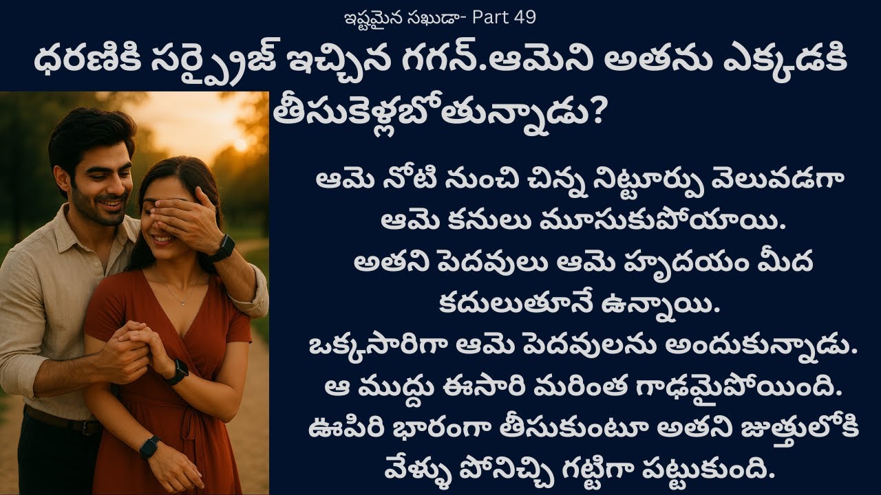 ఇష్టమైన సఖుడా-49 {ధరణికి సర్ప్రైజ్ ఇచ్చిన గగన్.ఆమెని అతను ఎక్కడకి తీసుకెళ్లబోతున్నాడు?} #audiostorie