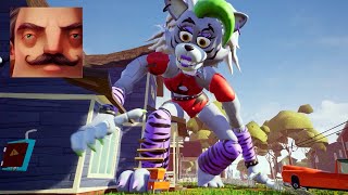 Hello Neighbor - New Neighbor Big Roxy (Roxanne Wolf) FNAF Security Breach Act 1 Gameplay