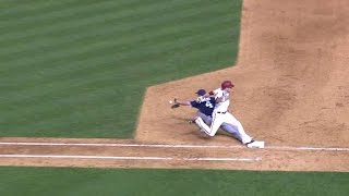 SD@ARI: Pollock is safe at first after a challenge