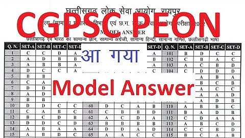 CGPSC Peon Official Model Answer key 2022 / Cgpsc chaprasi exam answer