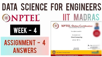 Data Science For Engineers NPTEL Assignment 4 Answers | NPTEL Data Science For Engineers Week 4 Quiz