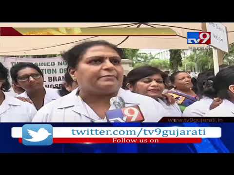 Vadodara: Nursing staff of govt hospital stage protest with various demands including salary hike