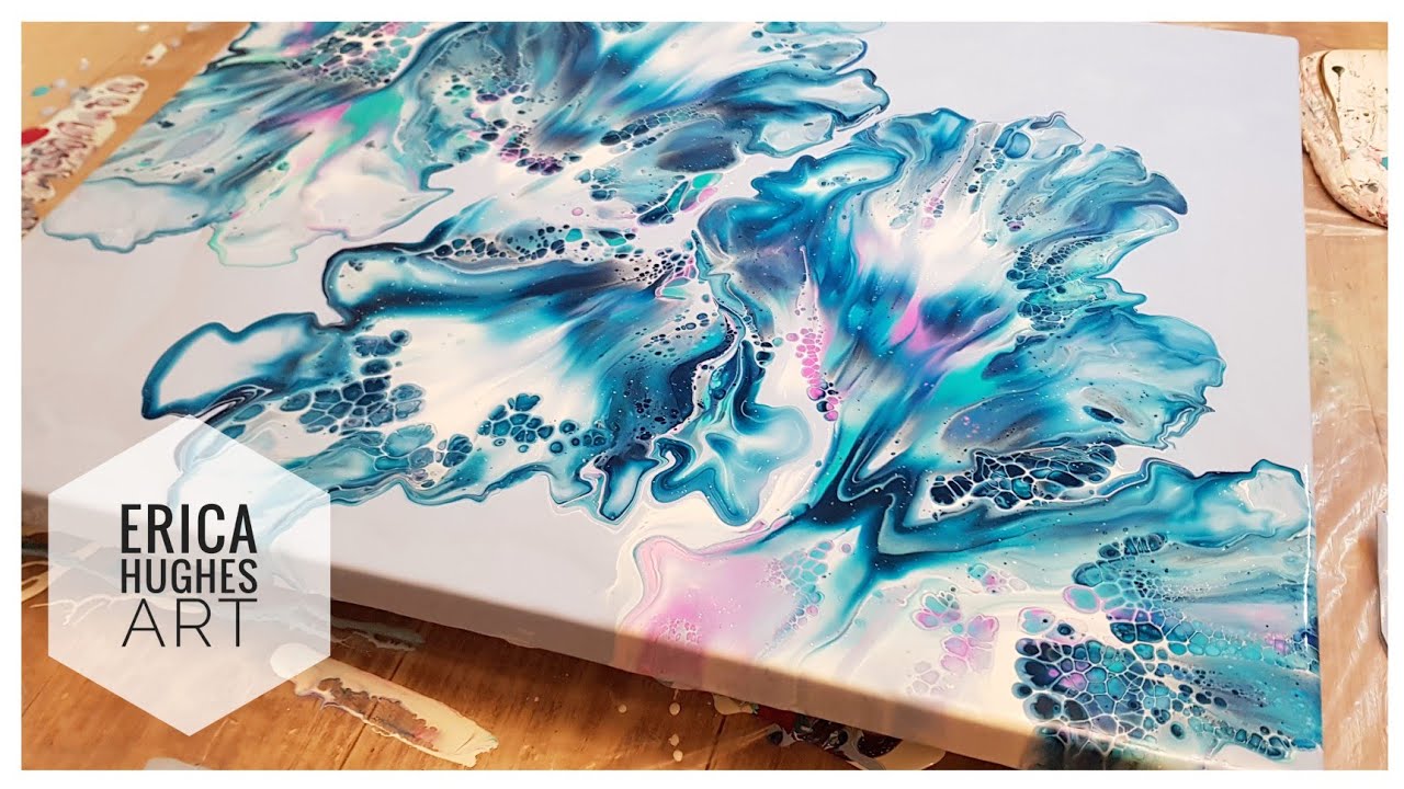 Paint and Water ONLY - Easy Acrylic Pouring Technique. Dutch Pour + Swipe  tutorial by Olga Soby f…