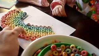 Making a Rainbow With Fruit Loops