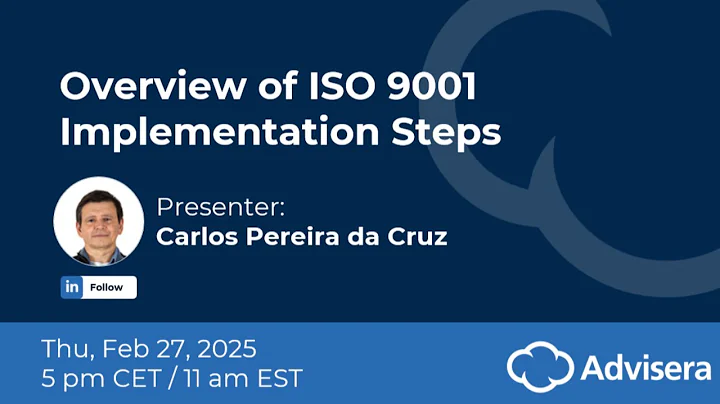 Overview of ISO 9001 implementation steps [live webinar]