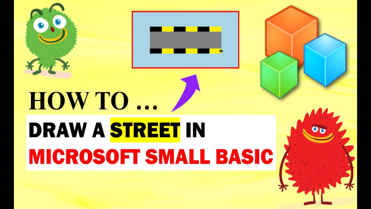 How to Draw a Colorful Street in MS Small Basic [Turtle Graphics - 10 ...