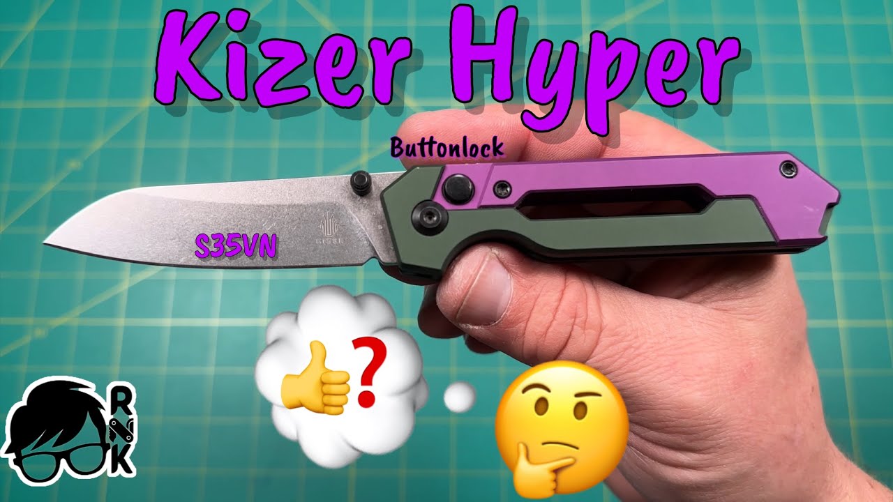 Kizer Original Knife Purple Alum (3 Black) - Blade HQ