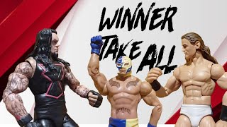 Action figure extreme Rules Triple Threat match Ray Mysterio Undertaker and Drew McIntyre