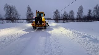 Plowing results with side wing | Snowplowing on Christmas Eve morning