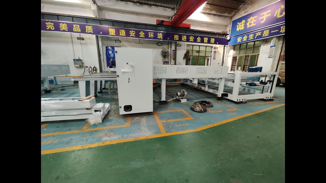 Blue Elephant 380 rear loading beam saw test video for Turkish customer