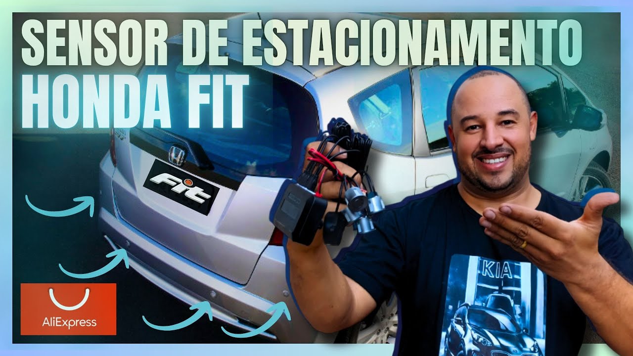 INSTALAÇÃO SENSOR DE ESTACIONAMENTO E RÉ  DO ALIEXPRESS NO HONDA FIT PASSO A PASSO DETALHADO