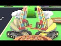 Tiny Trucks - The Pizza Food Truck - Kids Animation with Street Vehicles Bulldozer & Crane