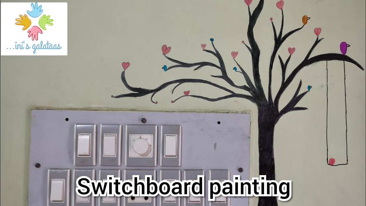 simple and easy Switchboard painting:|:wall painting using sketch ...