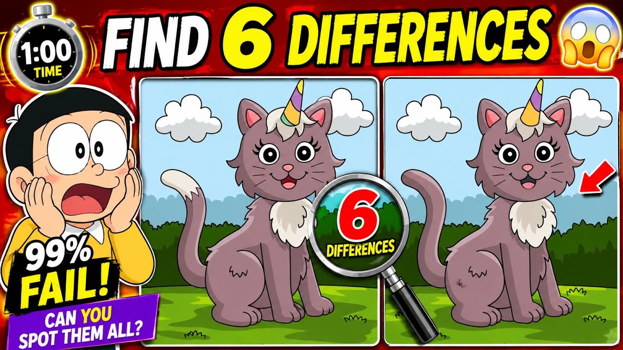 ONLY 1% CAN FIND 6 DIFFERENCES 😱 #FindTheDifference