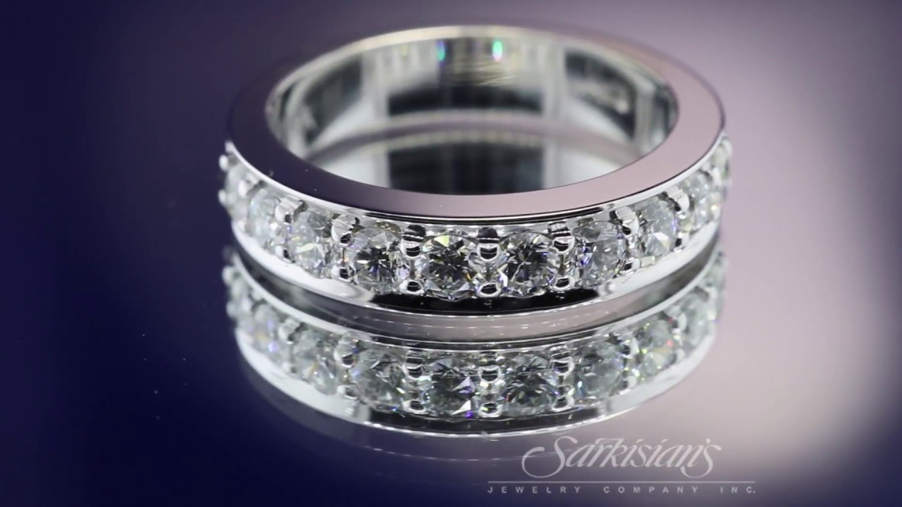 【関税&送料込み】Versace l Rhinestone Ring Half Way Embedded Pave Band - Sarkisians Jewelry