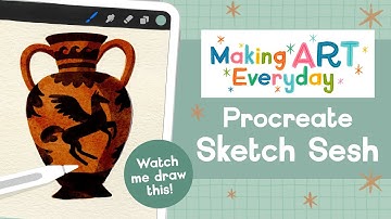 Painting a Watercolor Greek Vase in Procreate // Making Art Everyday Sketch Sesh - April
