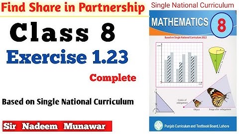 Class 8 Exercise 1.23 SNC PCTB Maths Ex 1.23 Punjab curriculum Text Book Board  Sir Nadeem Munawar