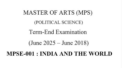 IGNOU MPSE-001 I Important Questions | Previous Year Question Papers | MA Political Science