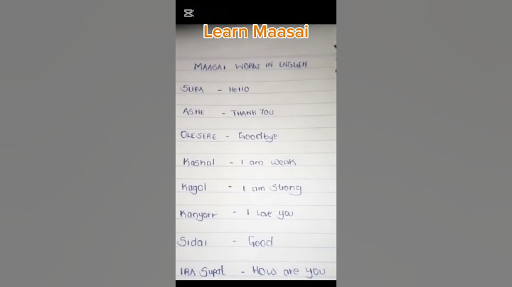 Learn Maasai #maasai