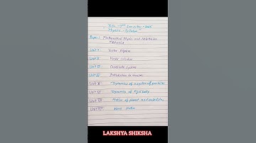 Bsc 1st semester physics syllabus 2025 | bsc 1st year 1st semester physics syllabus | #bscphysics