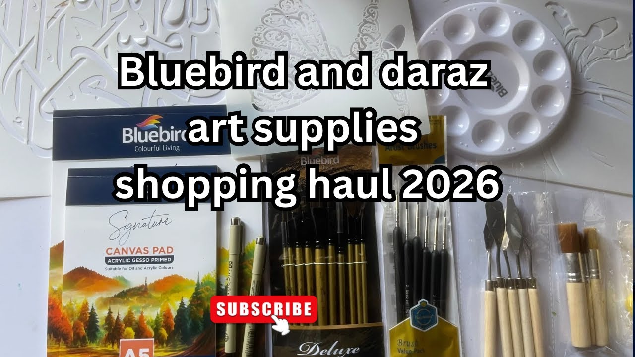 Art supplies shopping haul from bluebird and daraz 2026 | calligraphy stencil from stencil art 