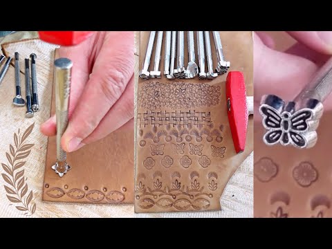 How to pattern leather | Leather pattern printing with patterning tools (pens)