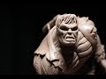 Sculpting Solomon Grundy (1:6 scale) in Monster clay.