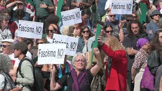 Protesters Rally Against Spain&#39;s Right-Wing Vox Party&#39;s Conference in Madrid