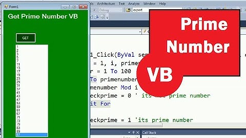 How to get Prime Numbers between 1 and 100 In VB.Net. Swift Learn