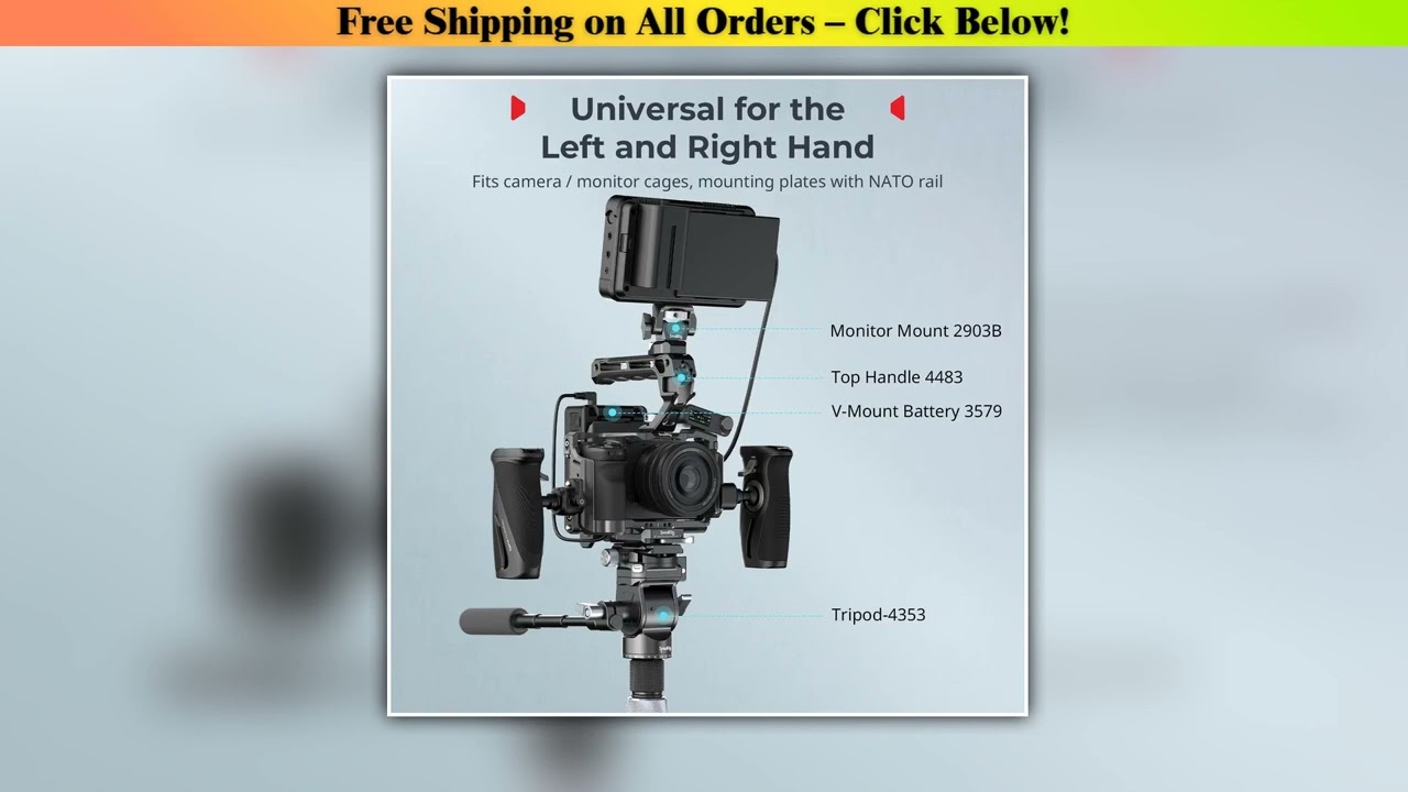 SmallRig  Rotating NATO Side Handle w NATO Clamp, 360 Adjustment Handgrip for DLSR Camera/Monitor