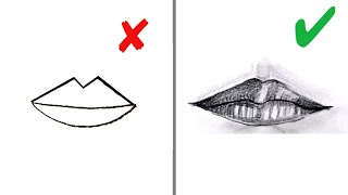 lips drawing easy beginners mouth draw pencil realistic sketch