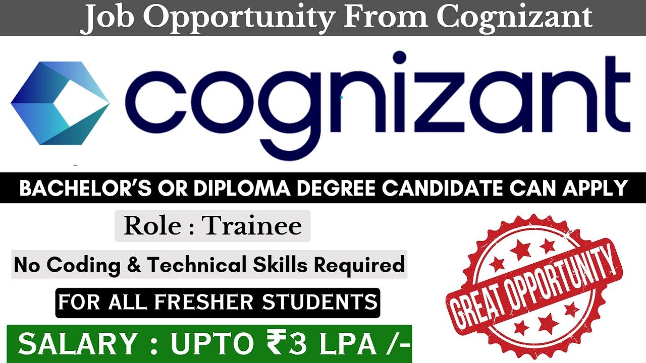 Cognizant Off Camus Hiring 2024 | Hiring For Freshers | Trainee Role ...